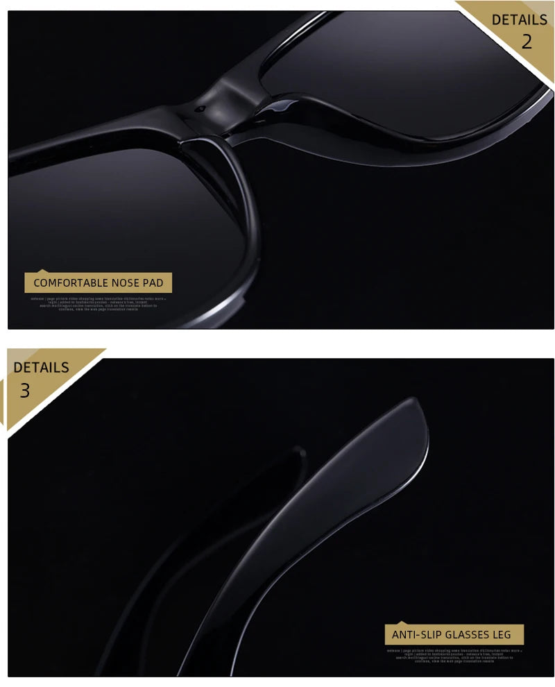 Men Women Retro Black Sun Glasses