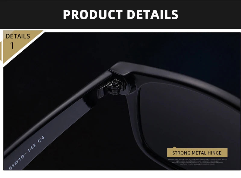 Men Women Retro Black Sun Glasses