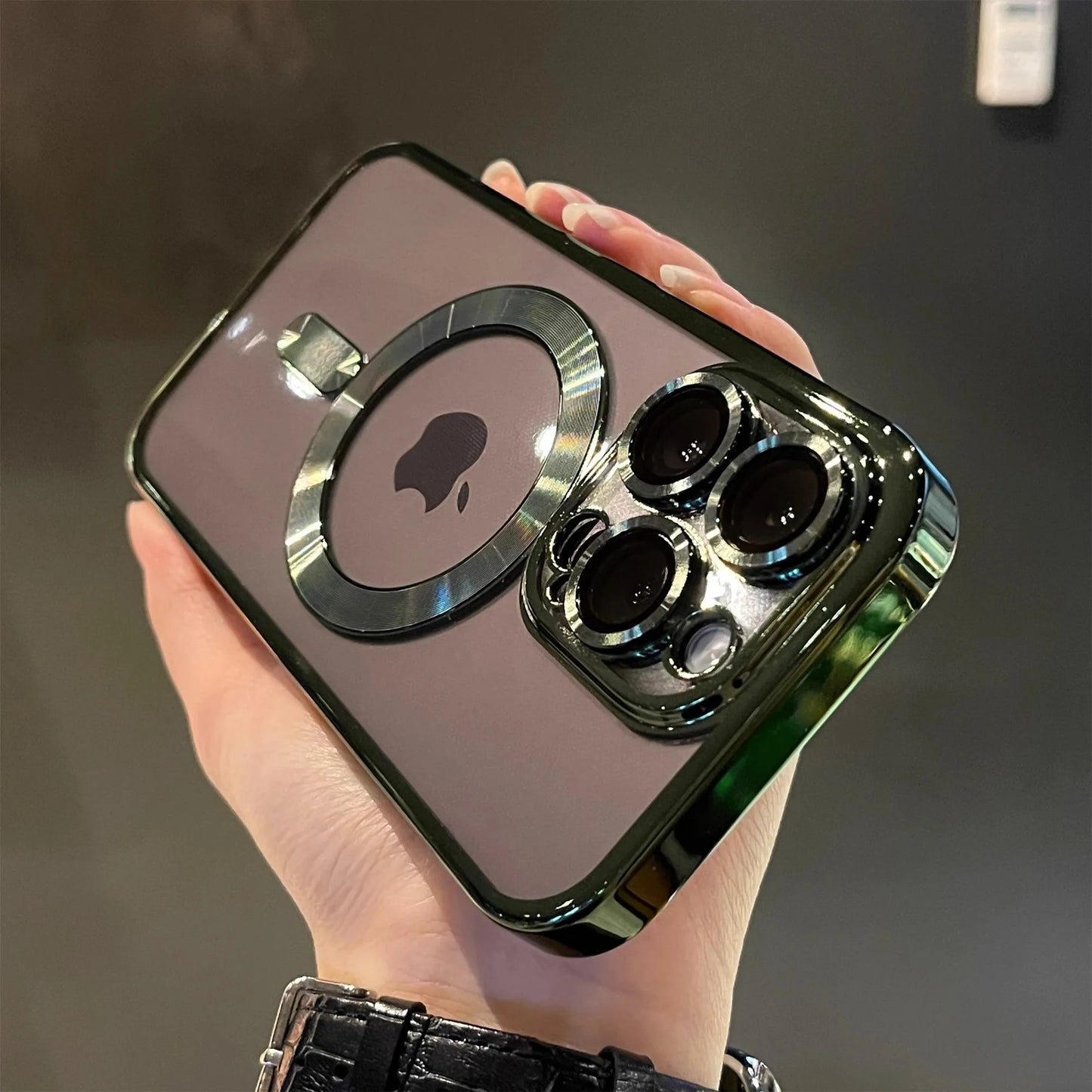 Luxury Magnetic Plating Clear Case For 11 12 13 14 15 16 Pro Max Plus