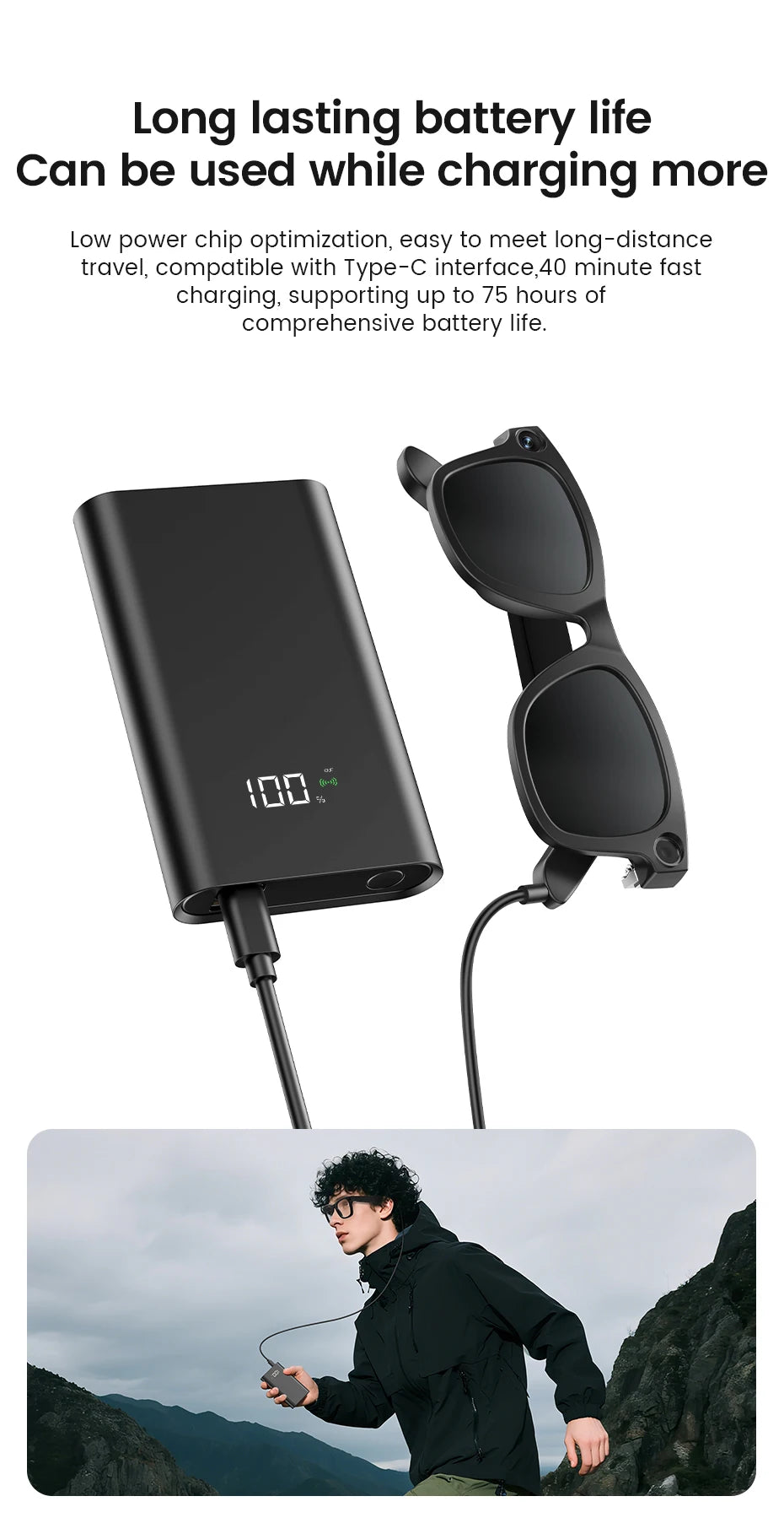 Ai Smart Glasses. Photography Video AI Intelligent.